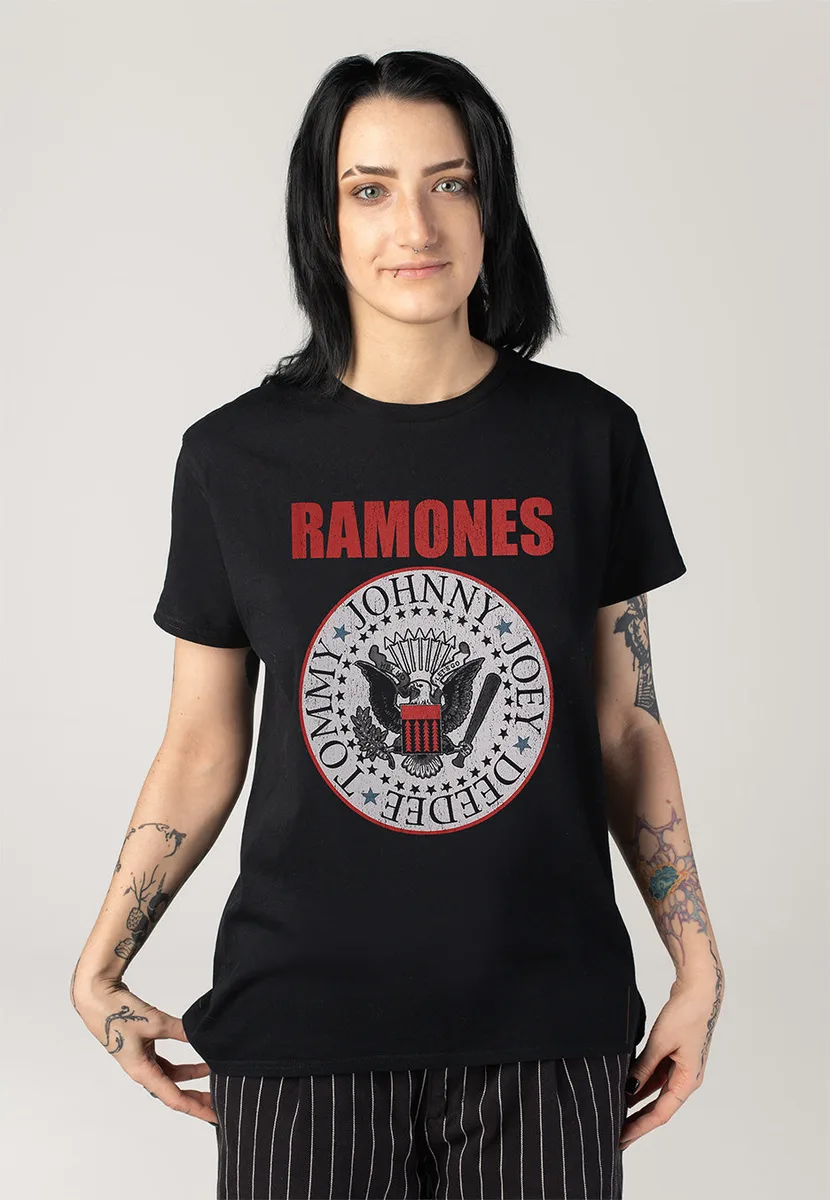Ramones Hey Ho Red Block Text T-Shirt
