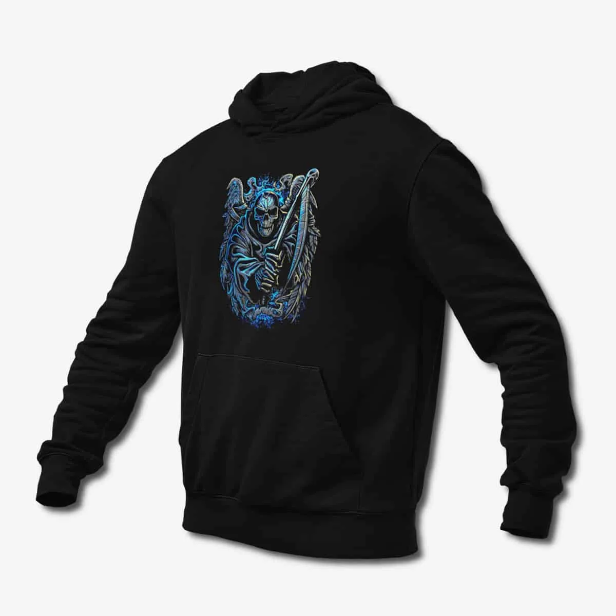 Reaper Hoodie, Grim Reaper Artwork Black Hoodie