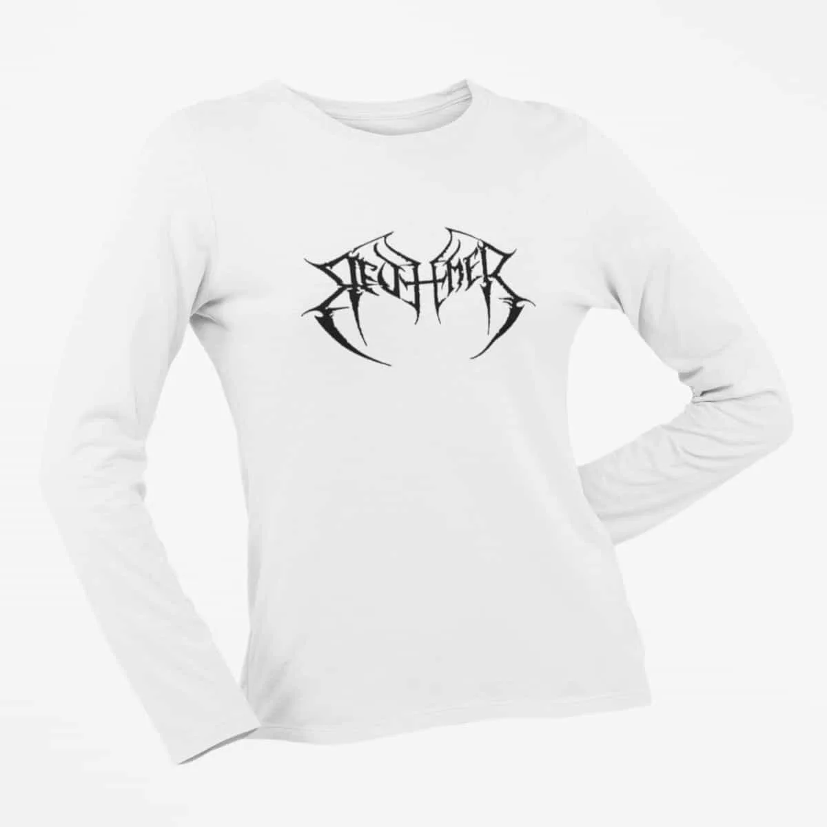 Redeemer Long Sleeve T-Shirt, Redeemer Logo White Long Sleeve T-Shirt, Doom Metal Merchandise