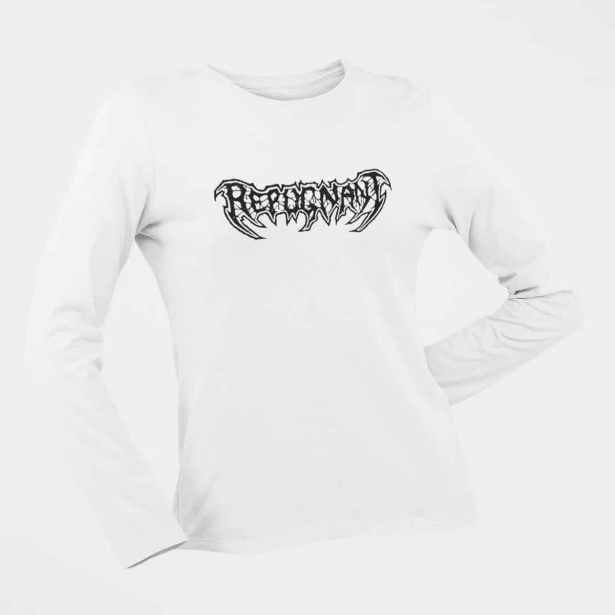 Repugnant Long Sleeve T-Shirt, Repugnant Logo White Longsleeve T-Shirt, Thrash Metal Merchandise
