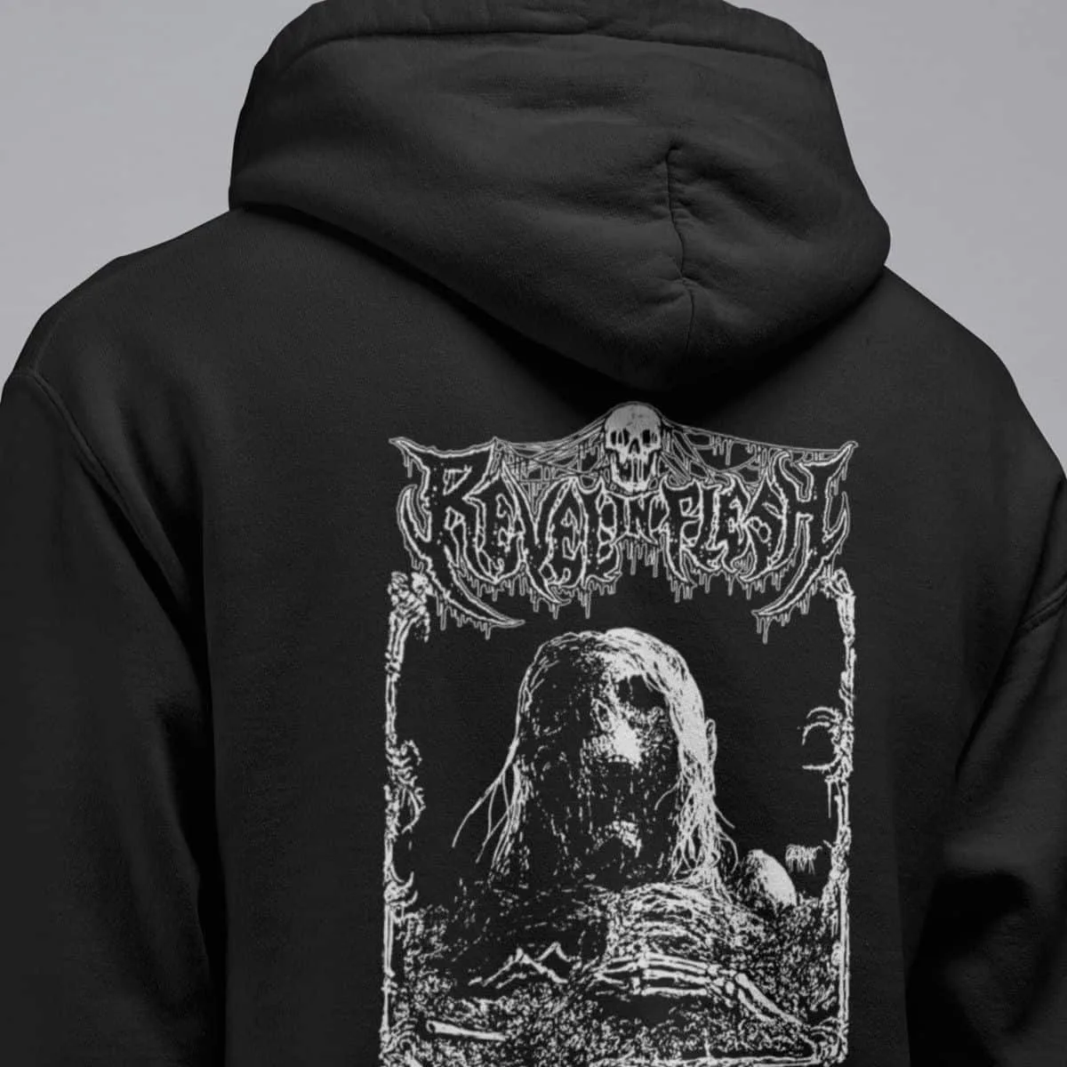 Revel In Flesh Band Hoodie, Revel In Flesh Artwork Hooded Sweatshirt, Death Metal Merch
