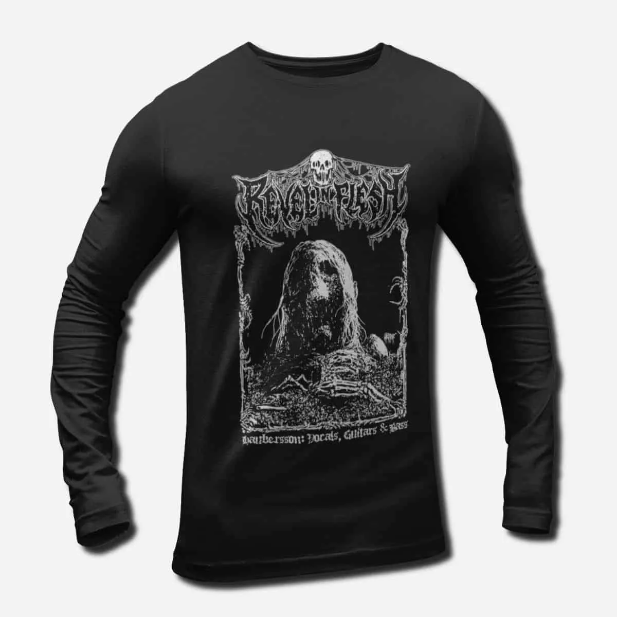 Revel In Flesh Band Long Sleeve T-Shirt, Revel In Flesh Artwork Longsleeve T-Shirt, Death Metal Merch