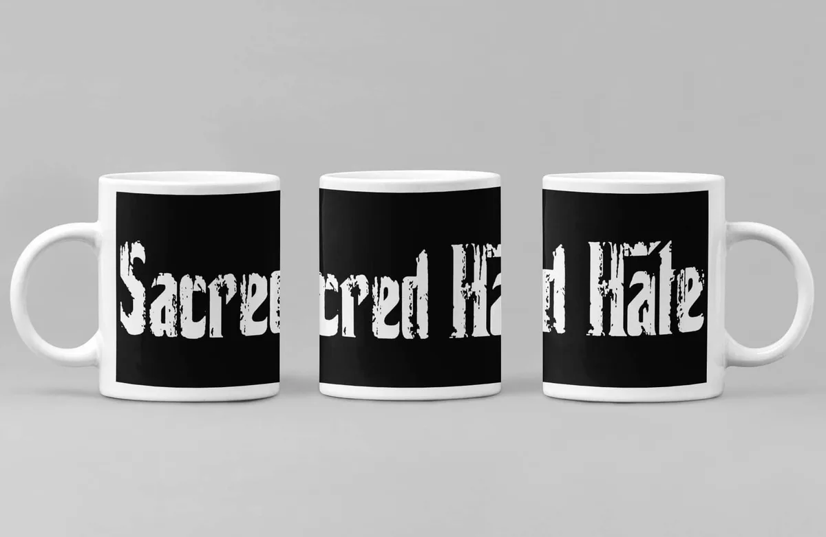 Sacred Hate Coffee Mug, Sacred Hate Logo Coffee Mug