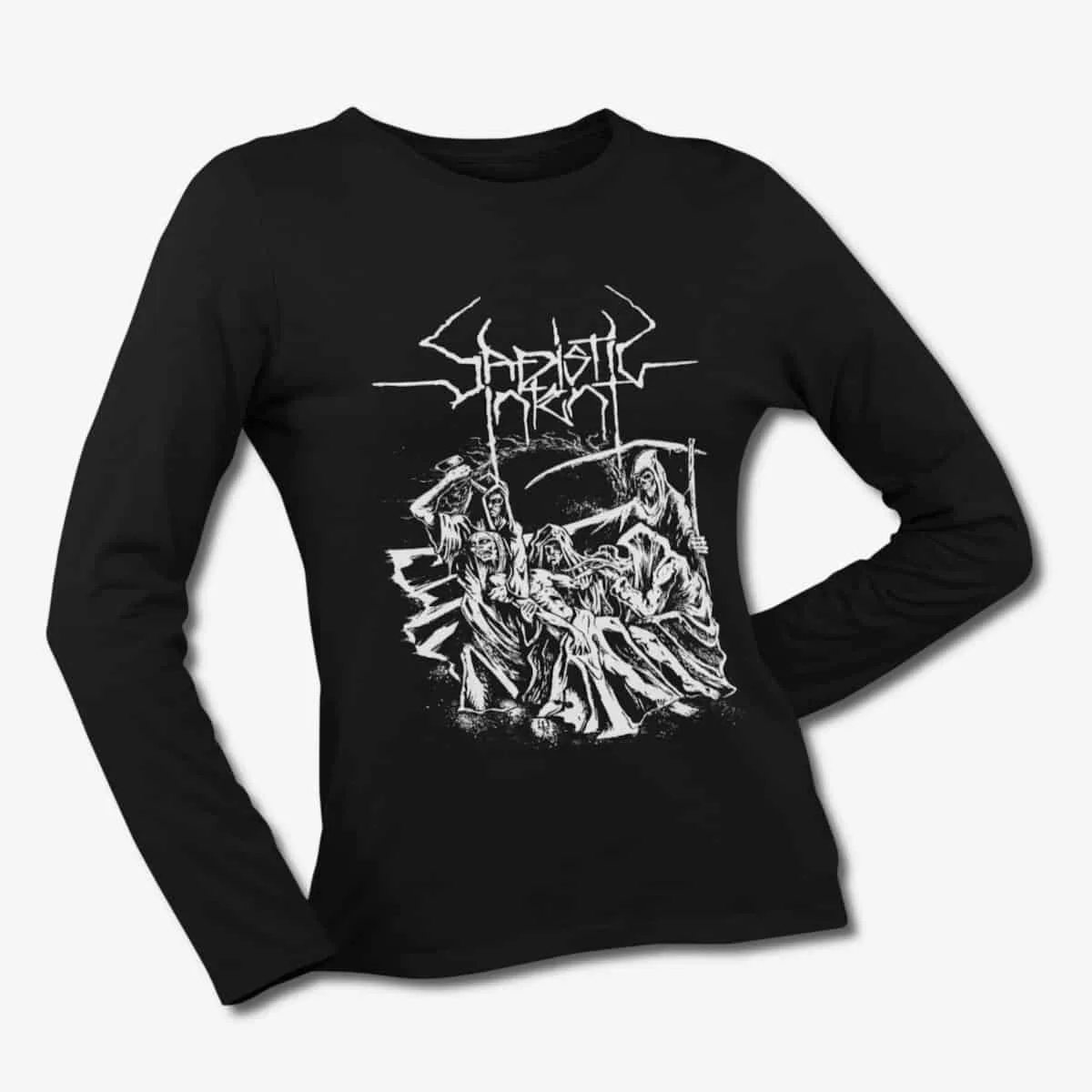 Sadistic Intent Long Sleeve T-Shirt, Sadistic Intent Europe Tour Concert Black Longsleeve T-Shirt, Death Metal Merchandise