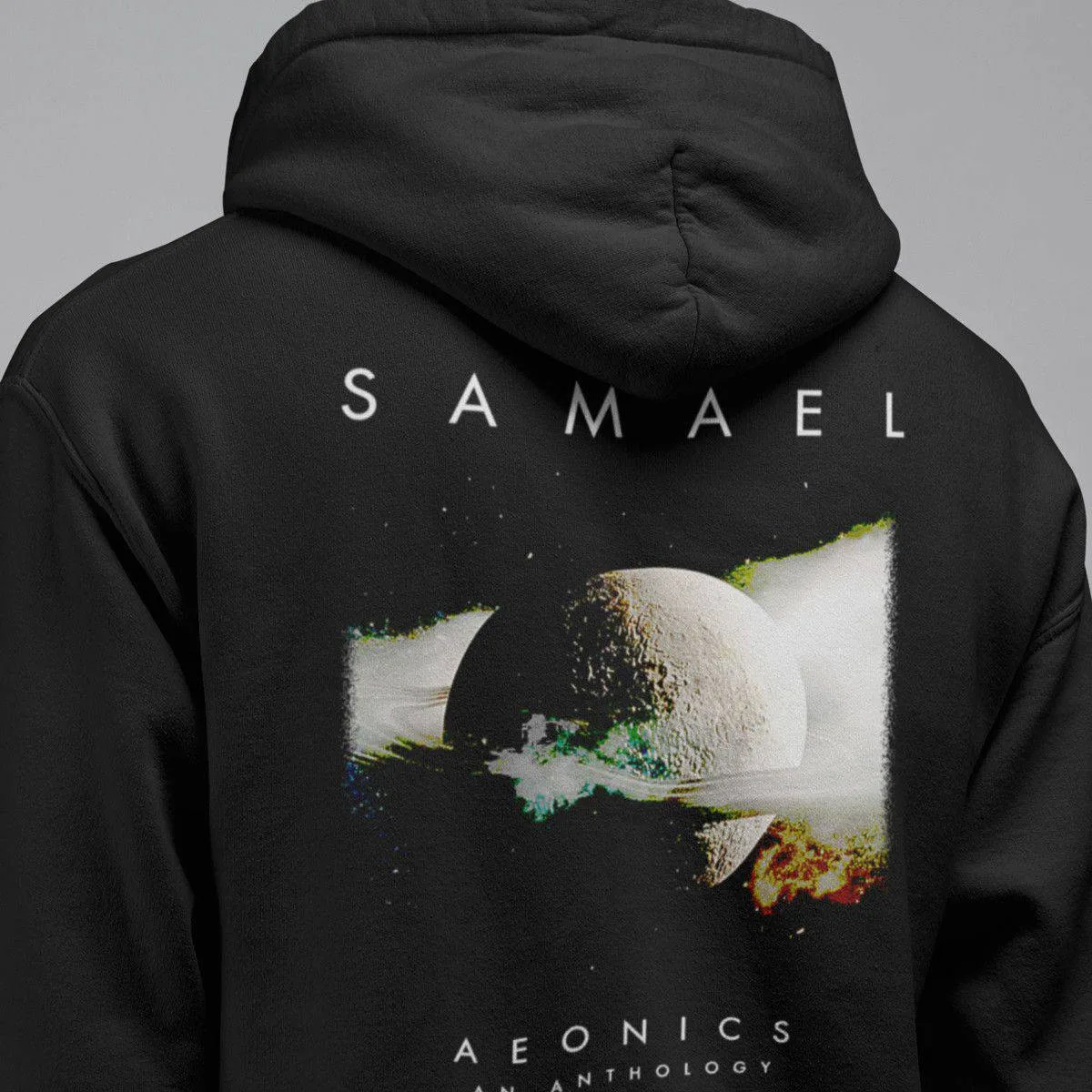 Samael Band Hoodie, Samael Aeonics An Anthology Artwork Hooded Sweatshirt, Industrial Metal Merch