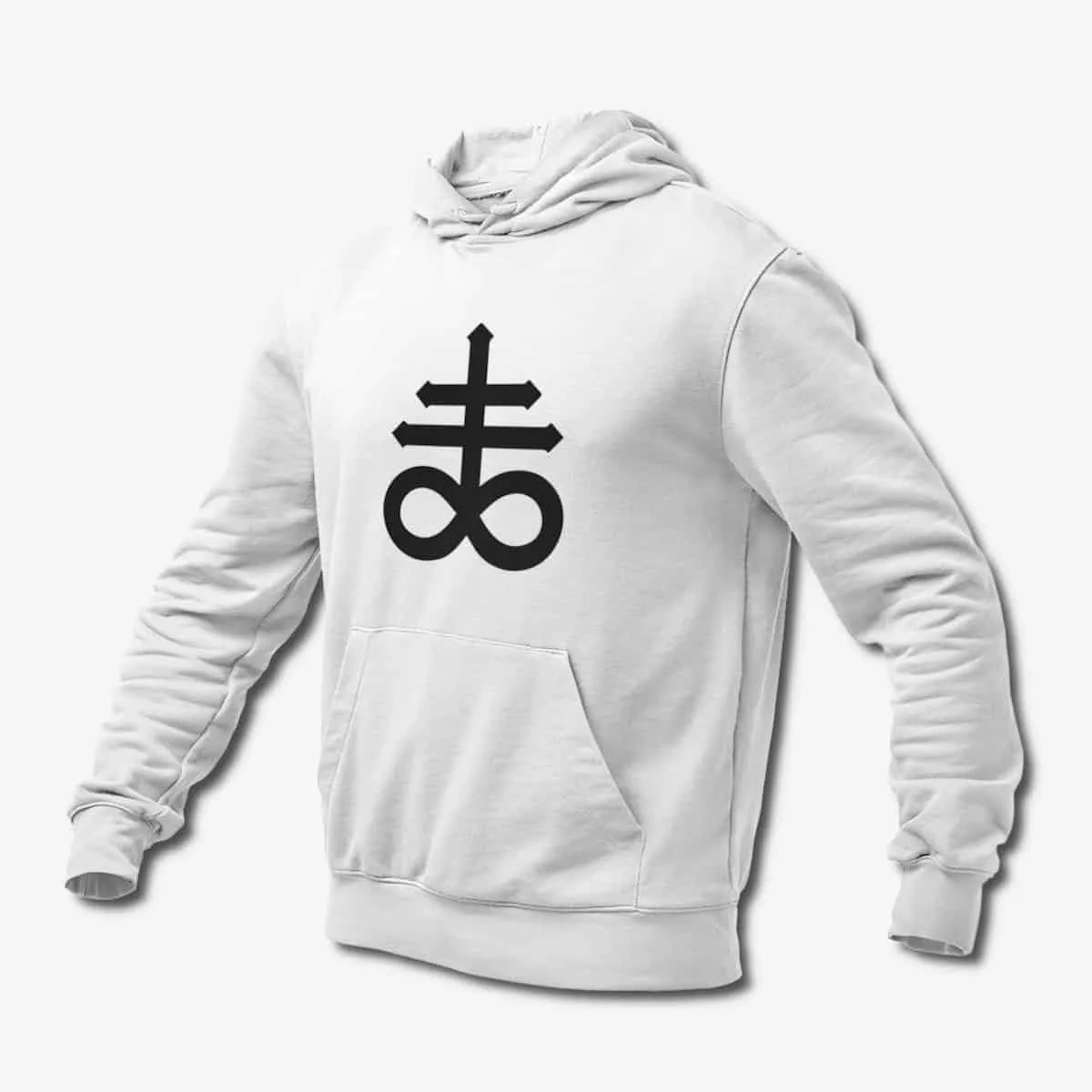 Satan's Cross Hoodie, Sigil of Satan White Hoodie