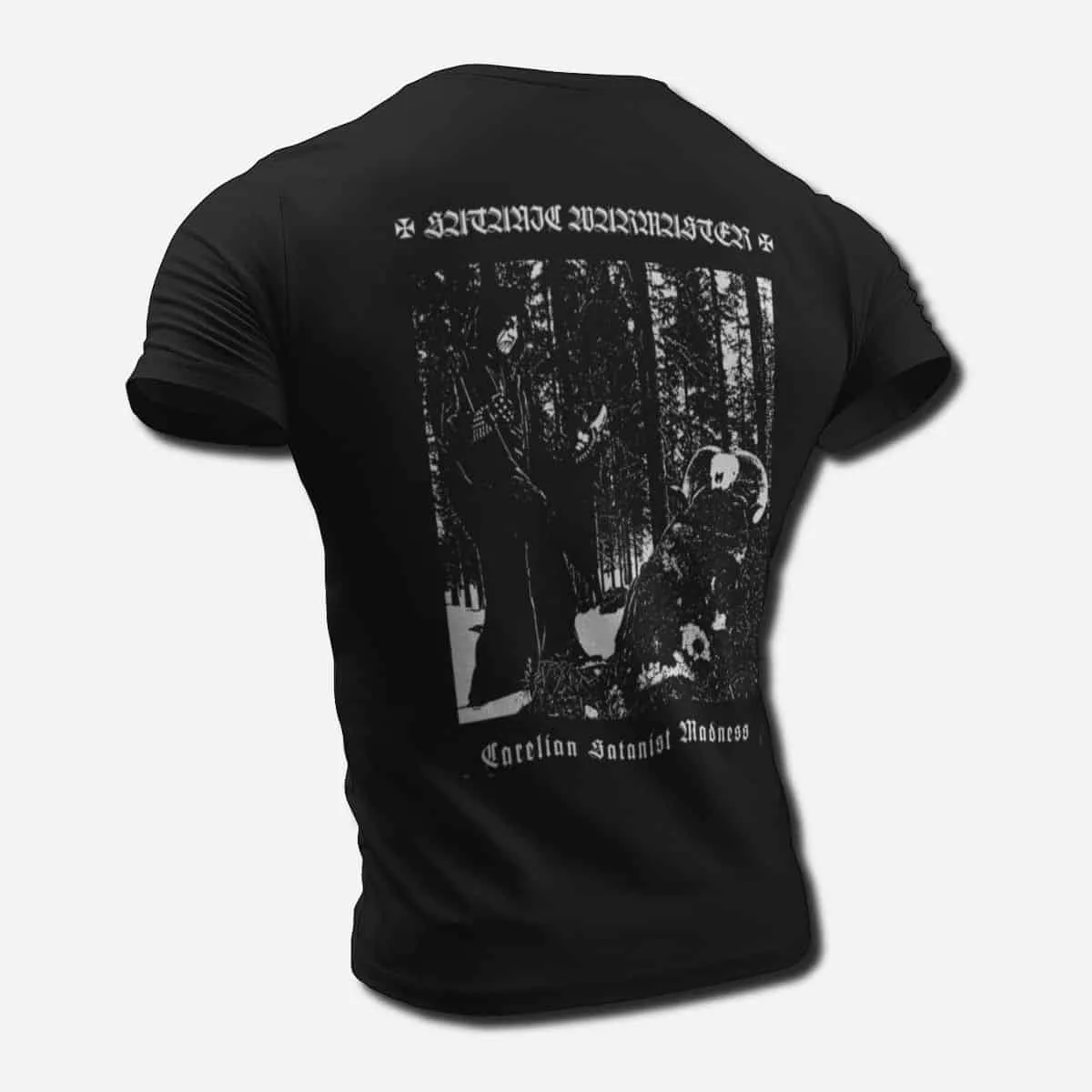 Satanic Warmaster T-Shirt, Satanic Warmaster Carelian Satanist Madness T-Shirt, Thrash Metal, Black Metal Merch