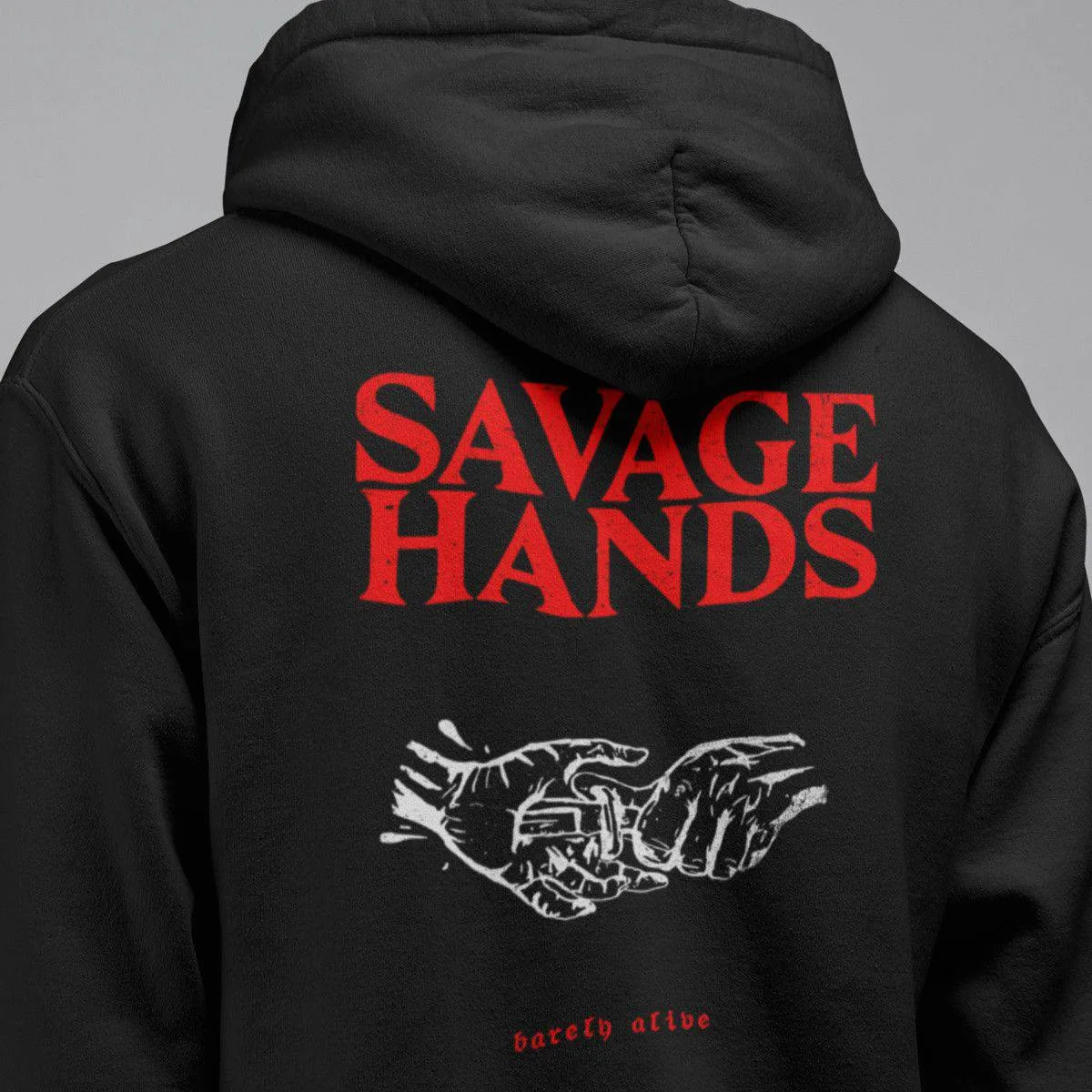 Savage Hands Band Hoodie, Savage Hands Barely Alive Hooded Sweatshirt, Alternative Metal, Rock Merch