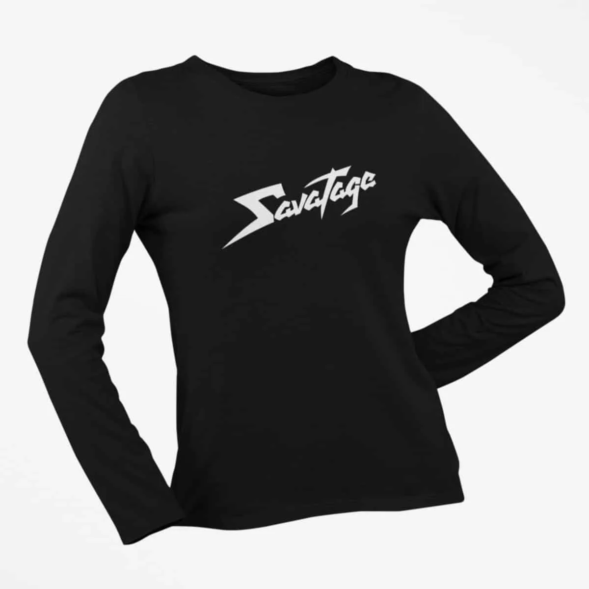 Savatage Long Sleeve T-Shirt, Savatage Logo Black Long Sleeve T-Shirt, Progressive Metal Merchandise