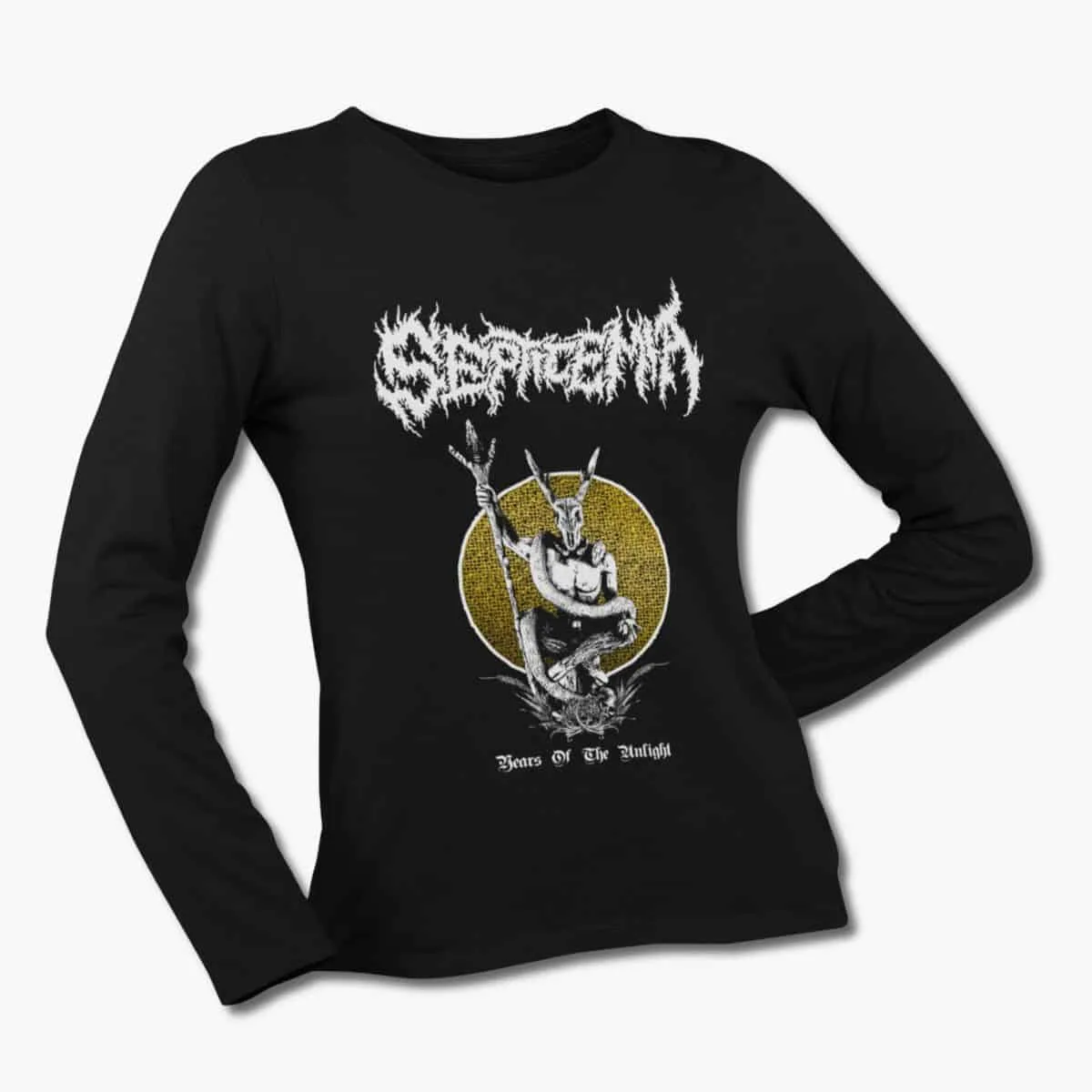Septicemia Band Long Sleeve T-Shirt, Septicemia Years of The Unlight Black Longsleeve T-Shirt, Technical Death Metal Merchandise