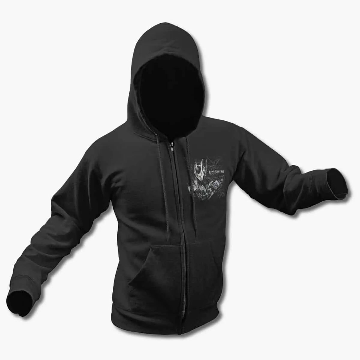 Septicflesh Zip Up Hoodie, Septicflesh Revolution DNA Black Zipper Hooded Sweatshirt, Melodic Death Metal Merchandise