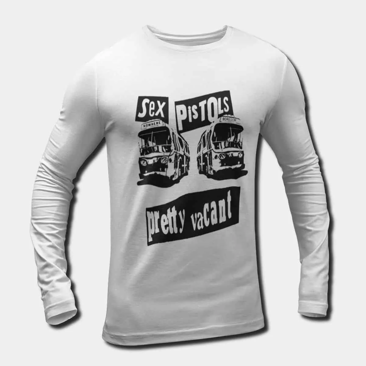 Sex Pistols Band Long Sleeve T-Shirt, Sex Pistols Pretty Vacant Artwork Longsleeve Tee, Punk Rock Merch