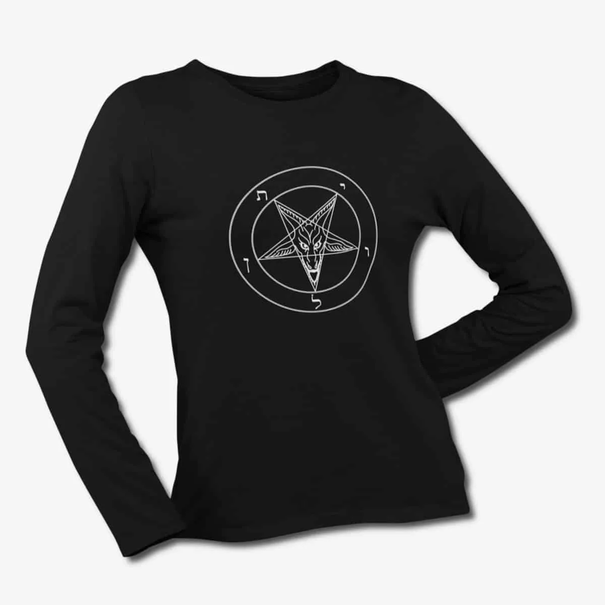 Sigil of Baphomet Long Sleeve T-Shirt, Sigil of Baphomet Black Longsleeve T-Shirt