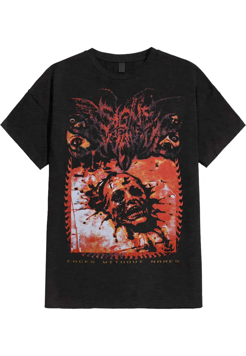 Signs Of The Swarm Faces Without Names Acid Wash Tie Dye T-Shirt