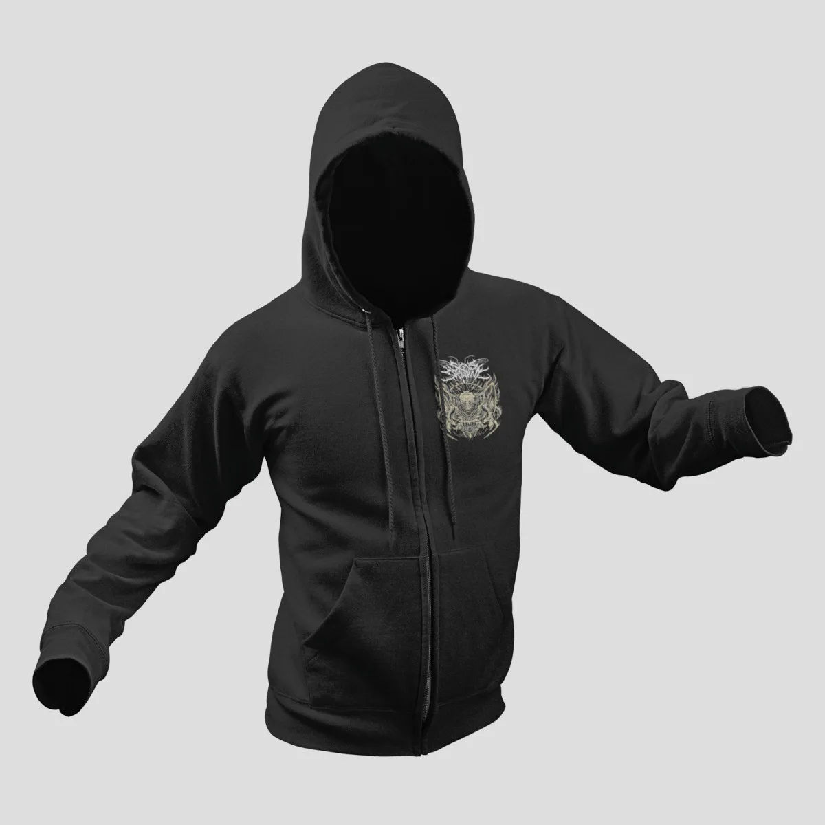 Signs of The Swarm Zip Hoodie, Signs of The Swarm Artwork Black Zip Sweatshirt