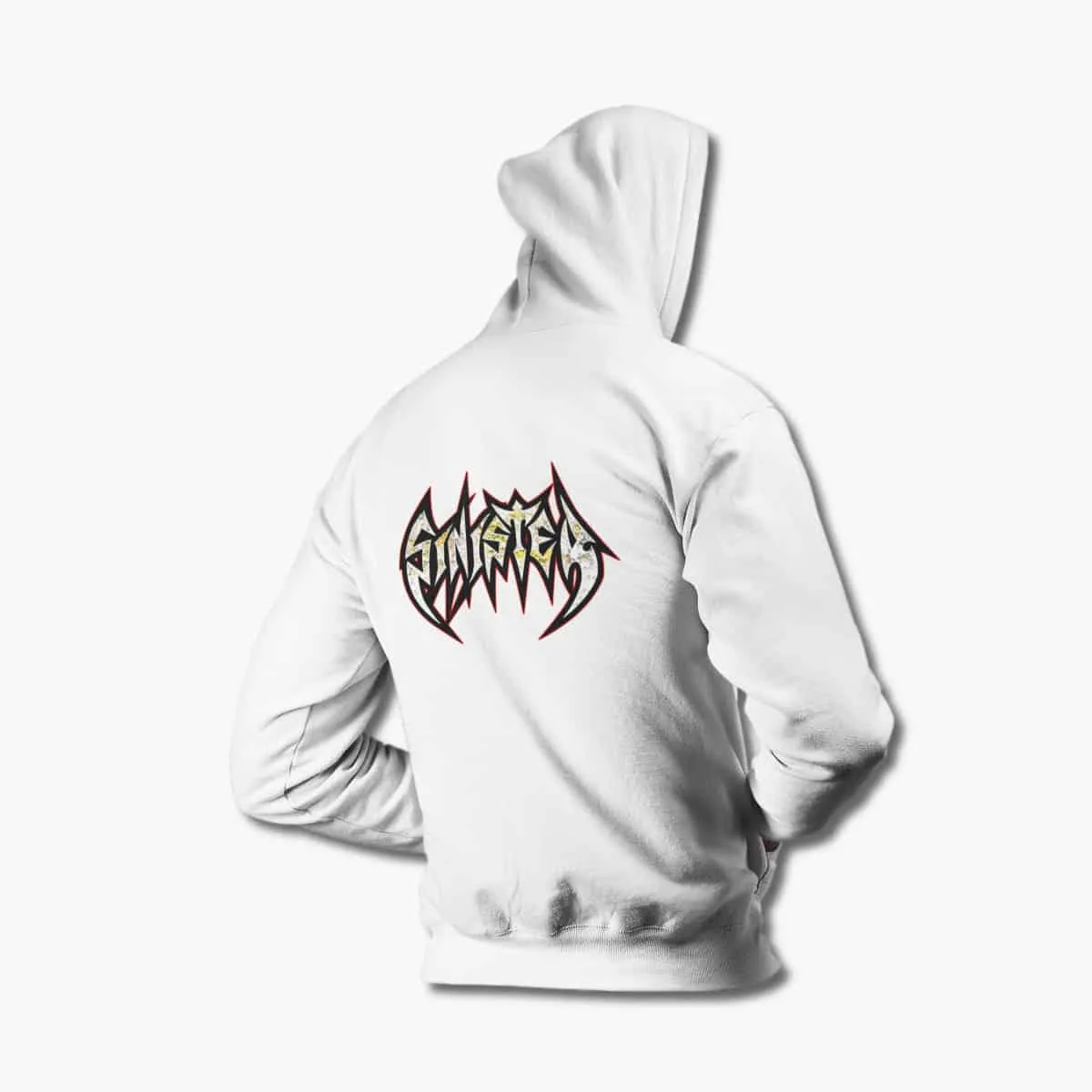 Sinister Hoodie, Sinister Logo White Hoodie, Death Metal Merchandise