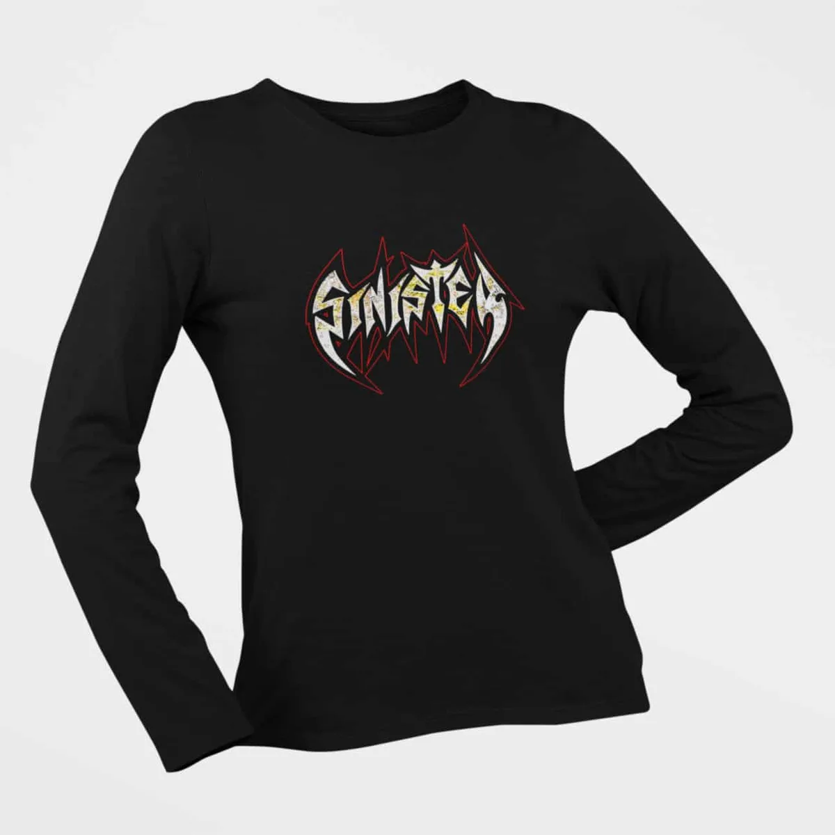 Sinister Long Sleeve T-Shirt, Sinister Logo Black Longsleeve T-Shirt, Death Metal Merchandise