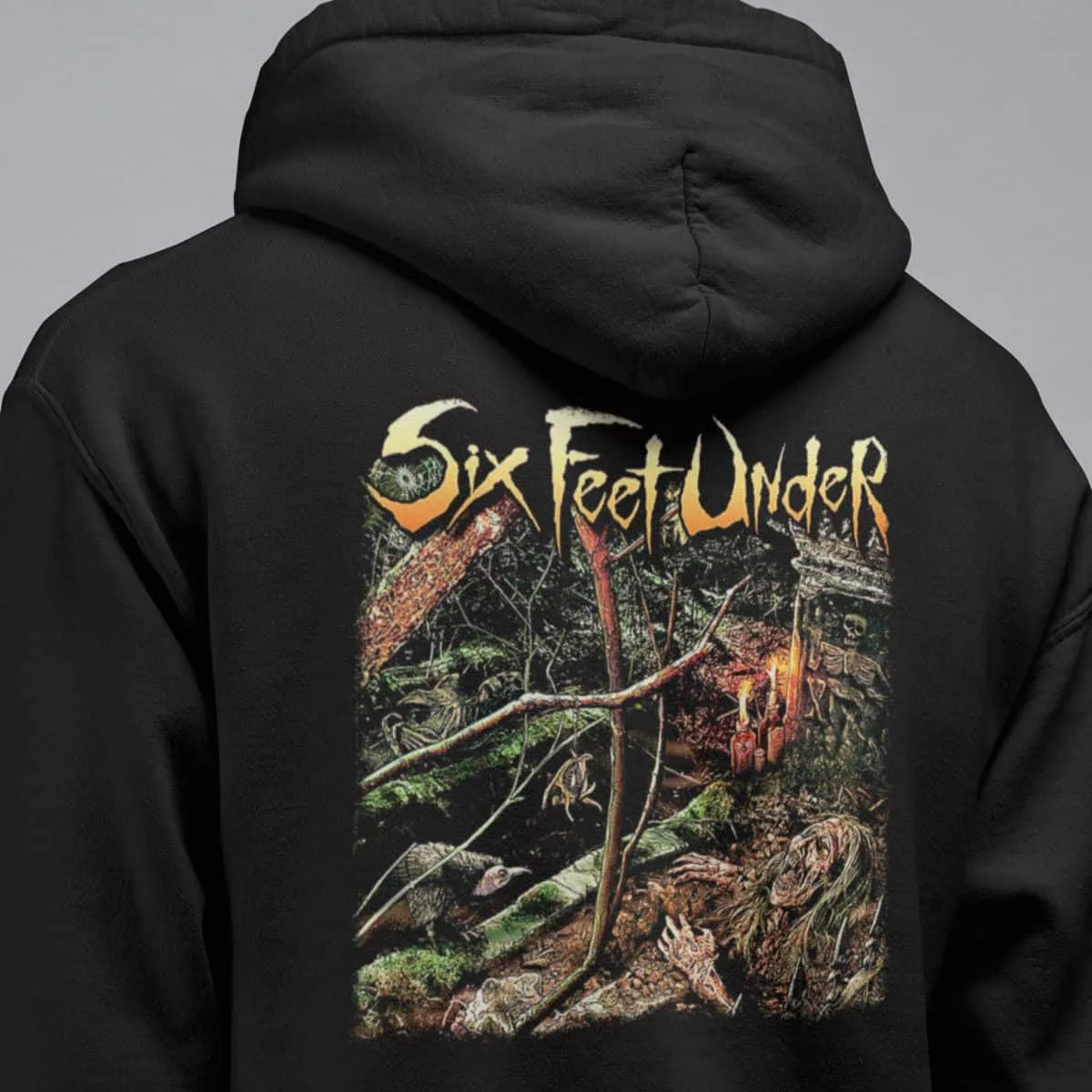 Six Feet Under Band Hoodie, Six Feet Under Crypt of The Devil Hooded Sweatshirt, Death Metal, Death n Roll Merch