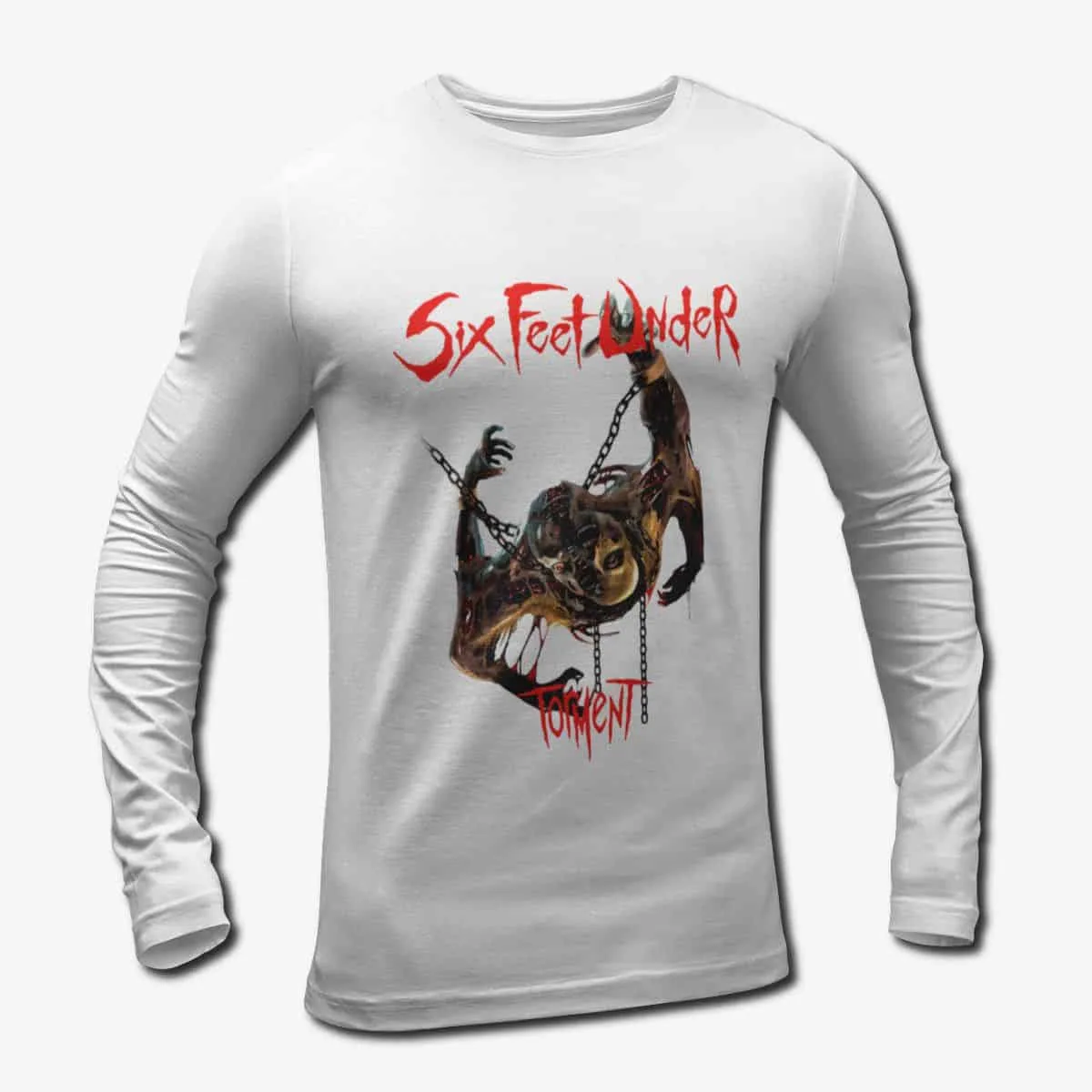 Six Feet Under Long Sleeve T-Shirt, Six Feet Under Torment Longsleeve Tee, Death Metal, Death n Roll Merch