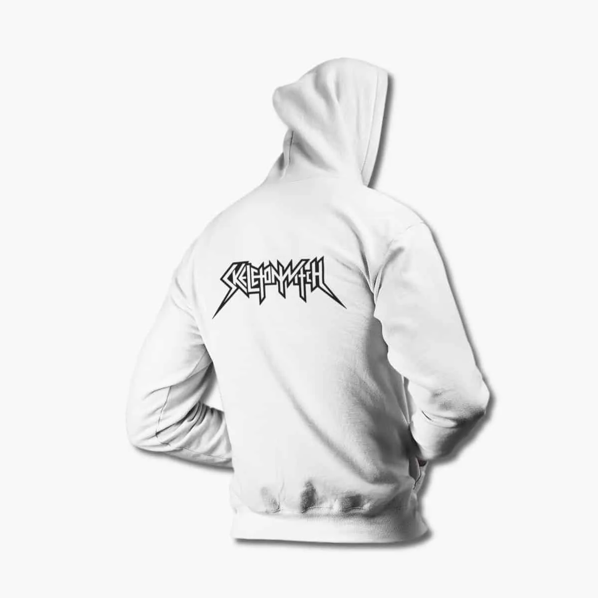 Skeletonwitch Hoodie, Skeletonwitch Logo White Hoodie, Melodic Death Metal Merchandise