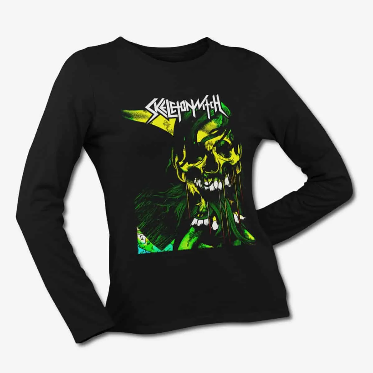 Skeletonwitch Long Sleeve T-Shirt, Skeletonwitch Worship the Witch Black Longsleeve T-Shirt, Melodic Death Metal Merchandise