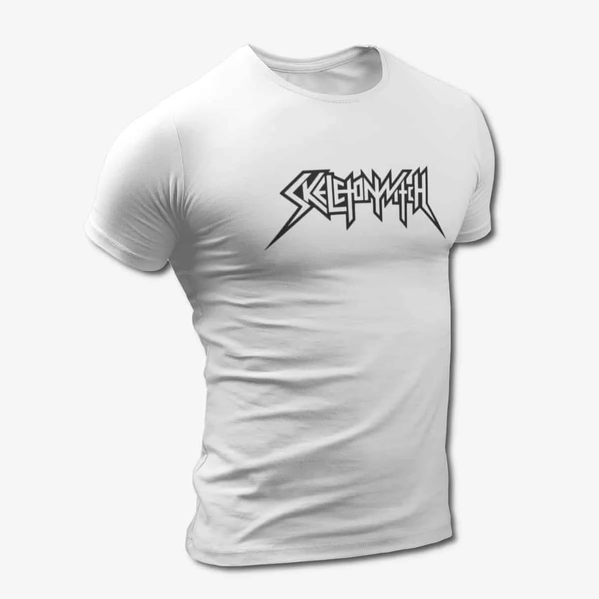 Skeletonwitch T-Shirt, Skeletonwitch Logo White T-Shirt, Melodic Death Metal Merchandise