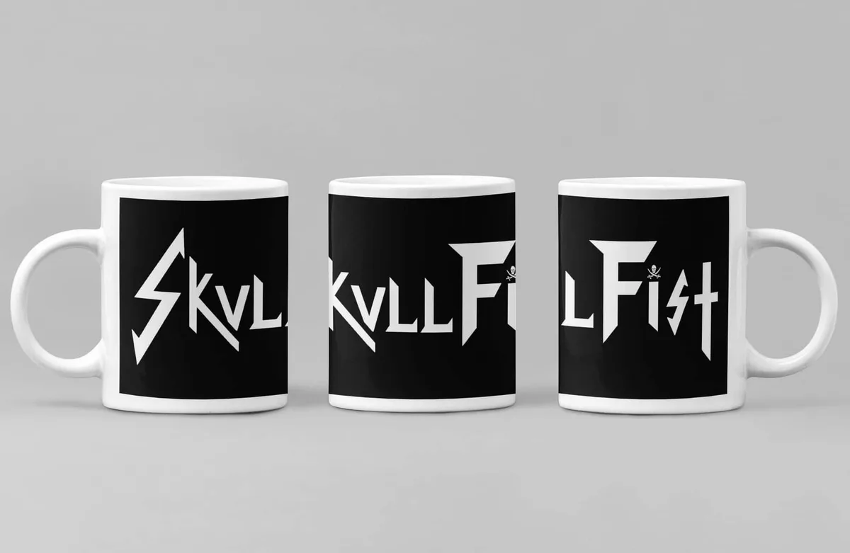 Skull Fist Coffee Mug, Skull Fist Logo Coffee Mug