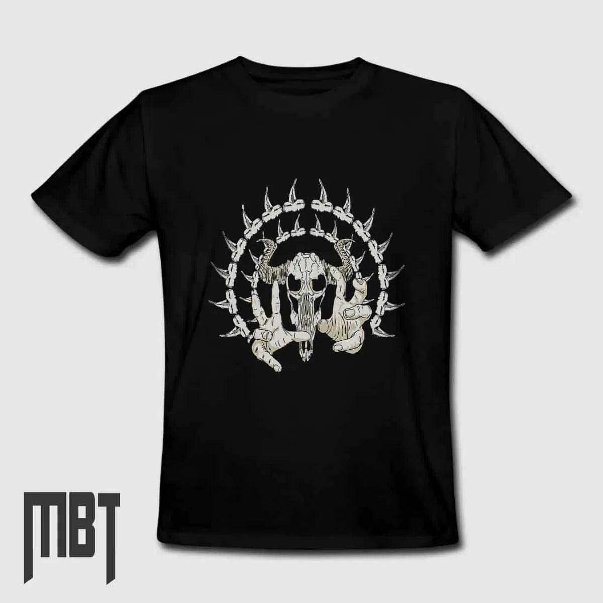 Skullhead T-Shirt, Heavy Metal T-Shirt, Bones with Skull