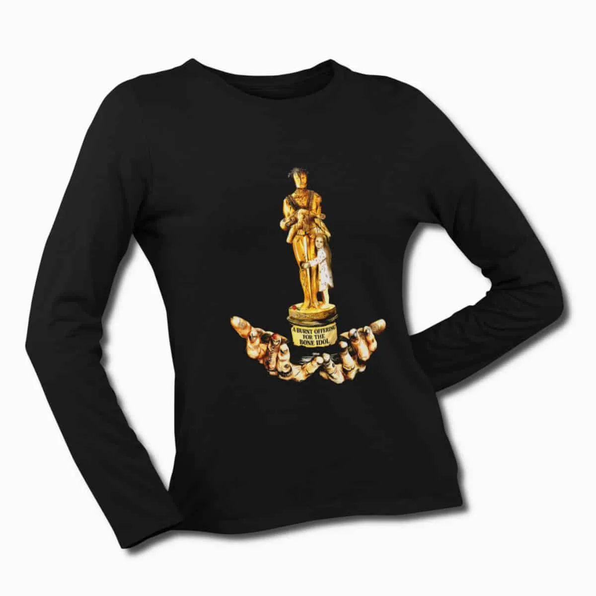 Skyclad Long Sleeve T-Shirt, Skyclad A Burnt Offering For The Bone Idol Black Longsleeve T-Shirt