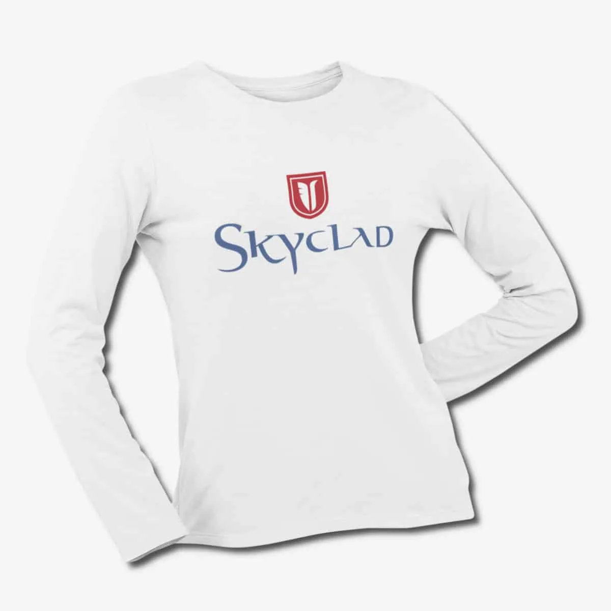 Skyclad Long Sleeve T-Shirt, Skyclad Logo White Longsleeve T-Shirt, Folk Metal Merchandise