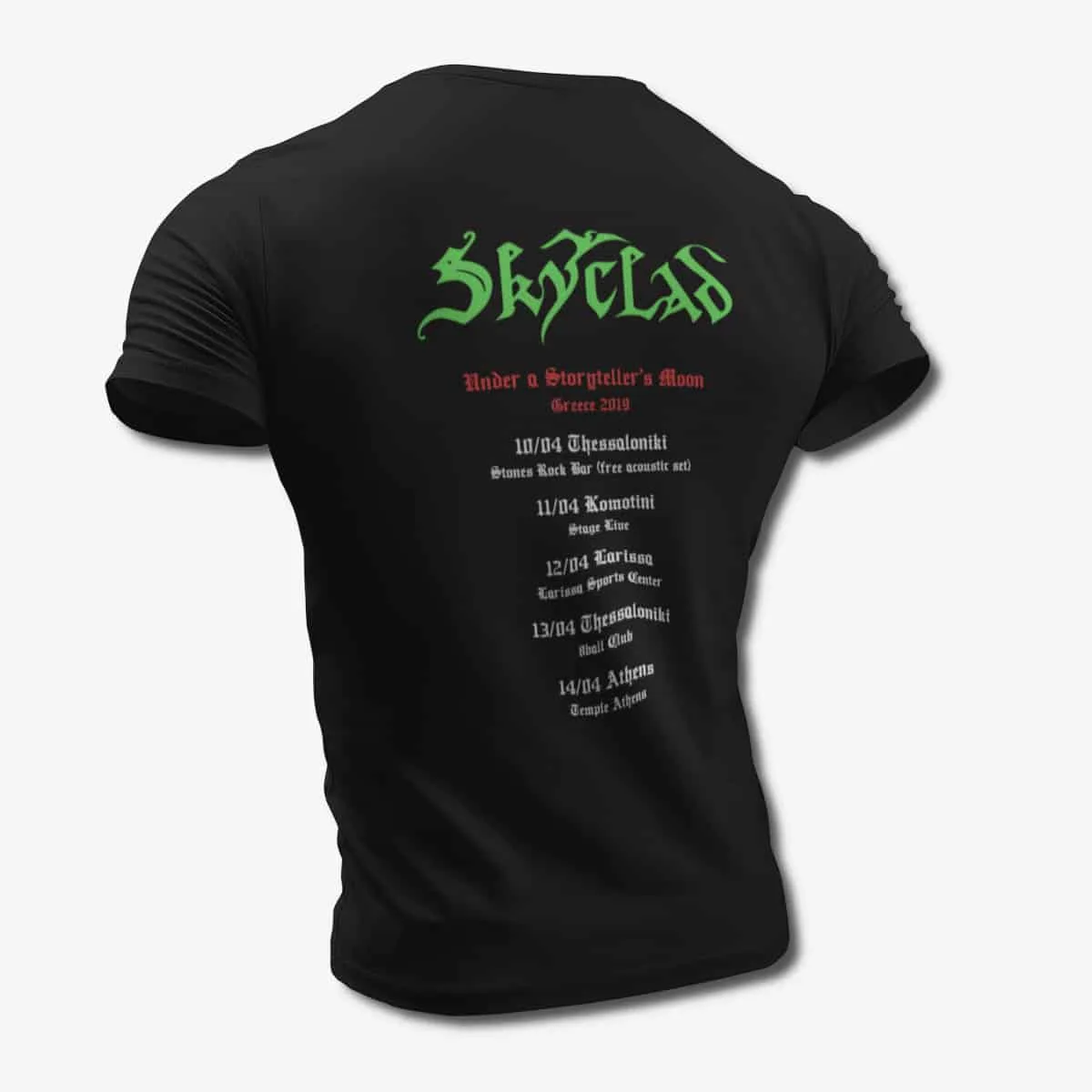 Skyclad T-Shirt, Skyclad Greek Tour 2019 Black T-Shirt, Folk Metal Merchandise