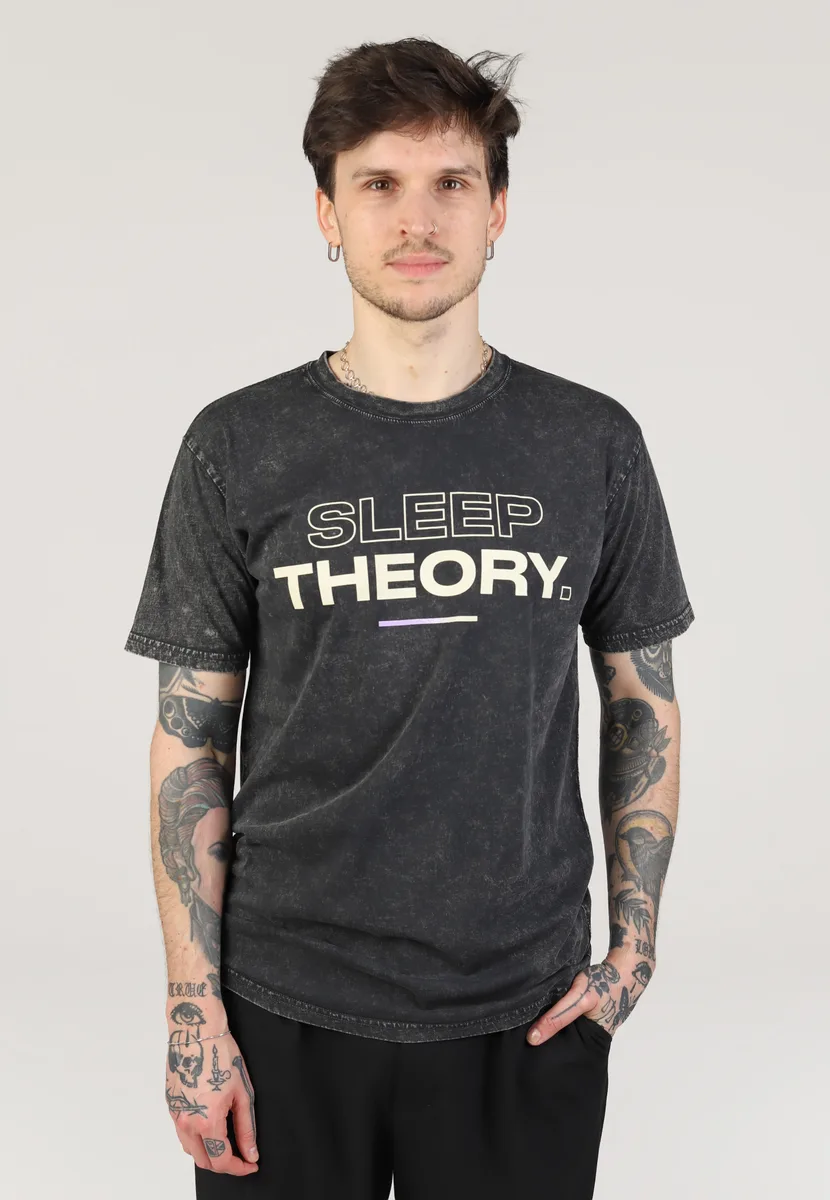 Sleep Theory Floral Faded Black T-Shirt