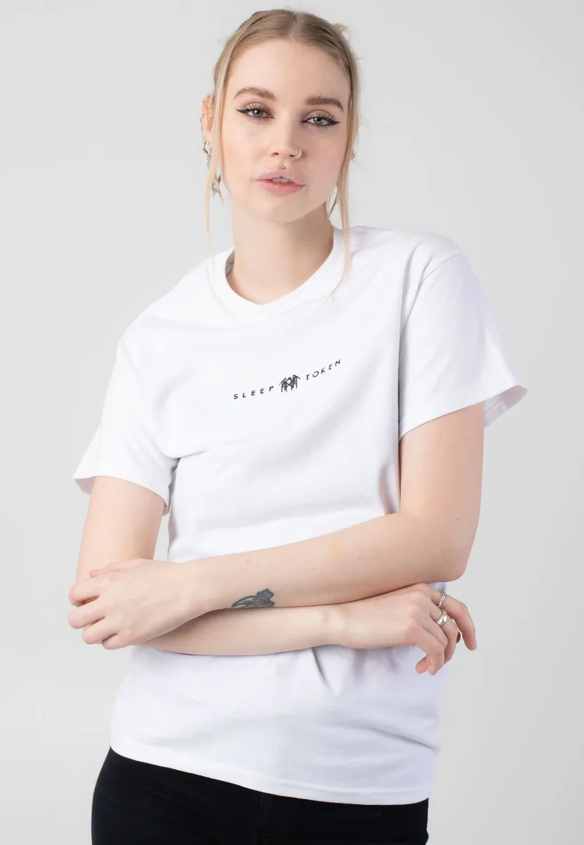 Sleep Token Small Logo Embroidered White T-Shirt