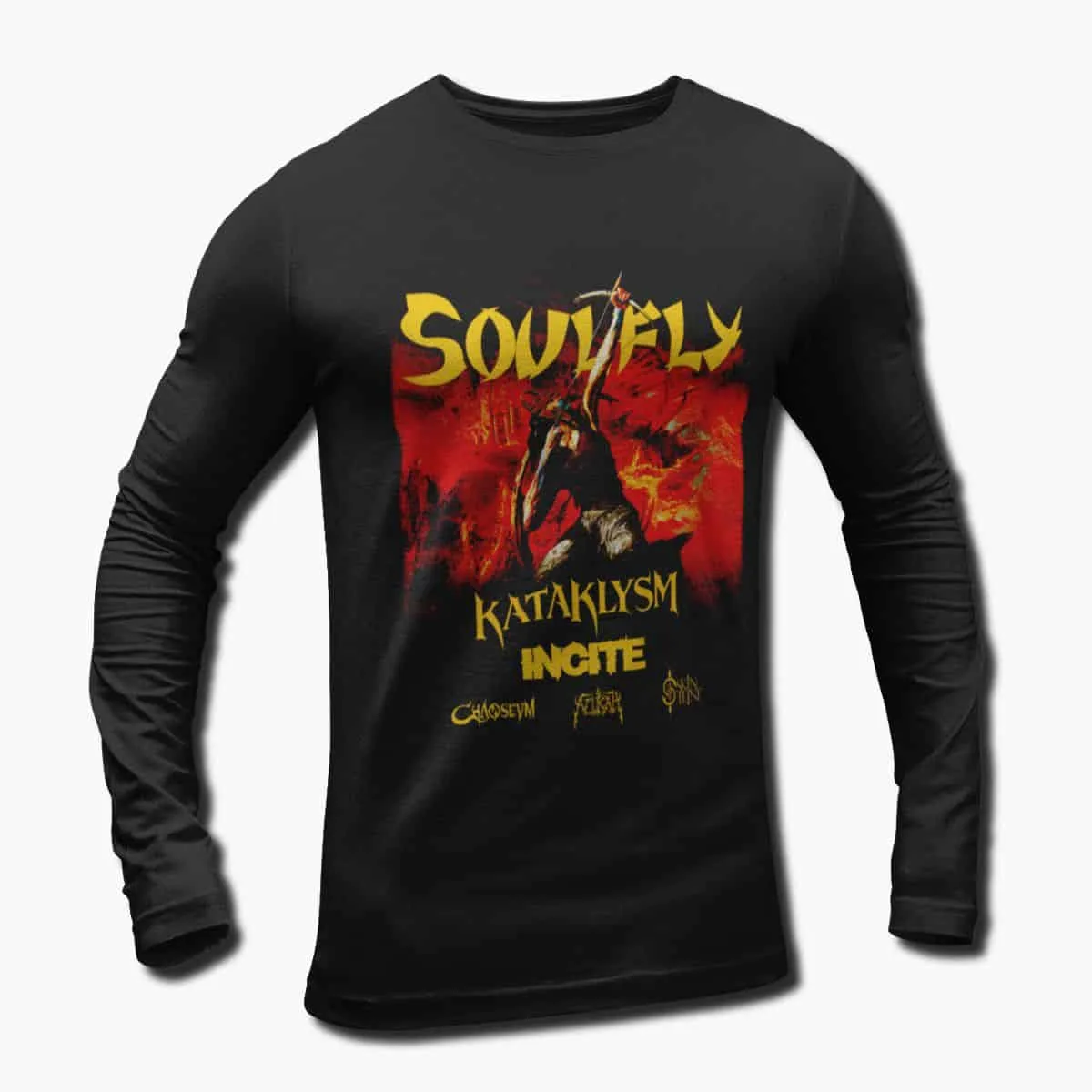 Soulfly Band Long Sleeve T-Shirt, Soulfly Ritual Tour Artwork Longsleeve T-Shirt, Thrash Metal Merchandise