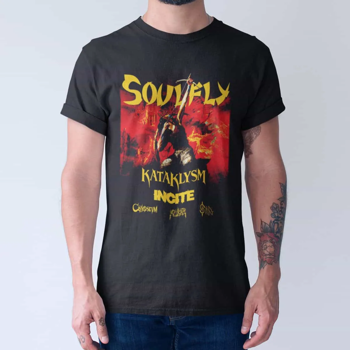 Soulfly Band T-Shirt, Soulfly Ritual Tour Artwork T-Shirt, Thrash Metal Merchandise