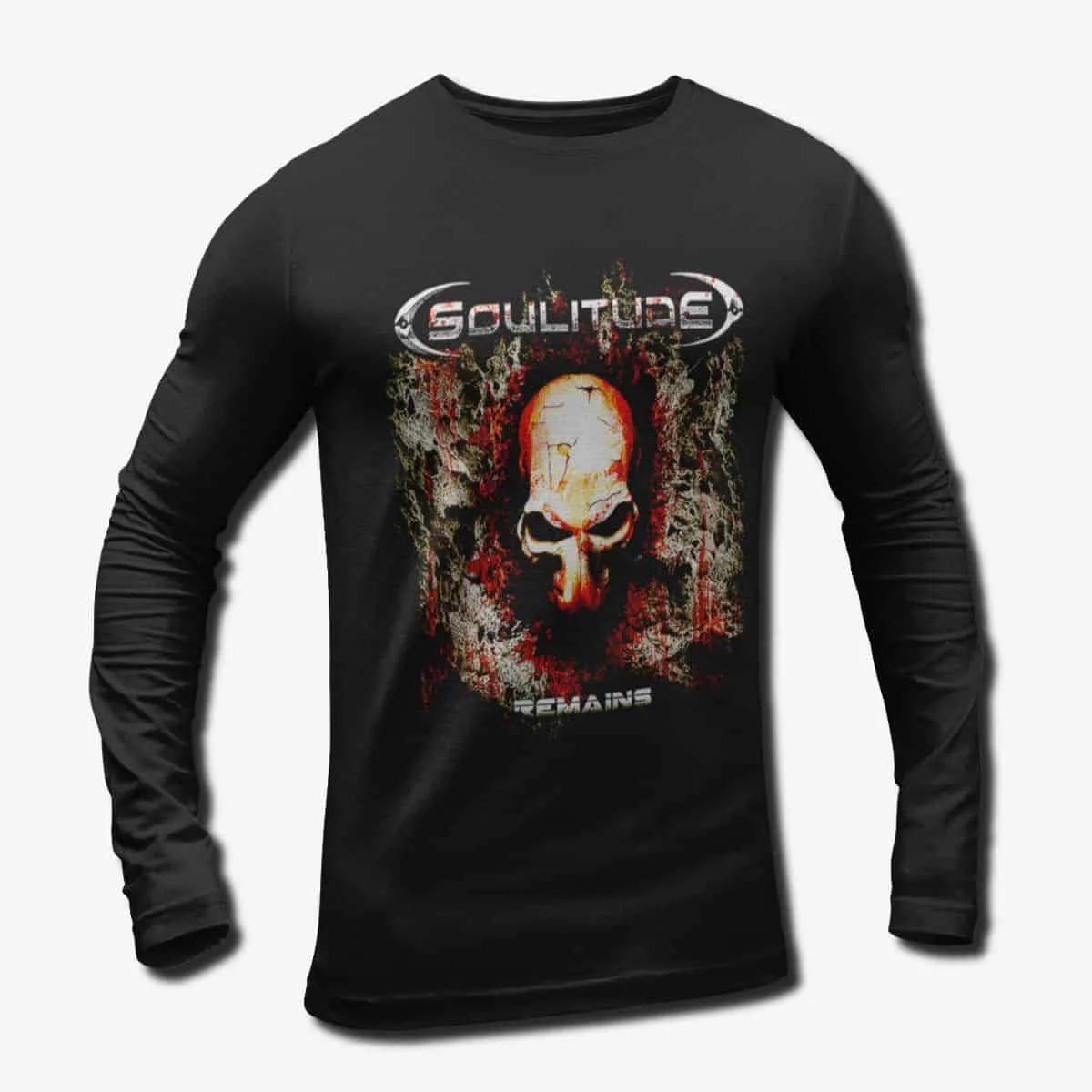 Soulitude Band Long Sleeve T-Shirt, Soulitude Remains Longsleeve Tee, Death Metal Merch