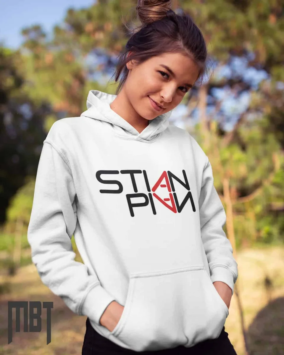 Stian Pian Hoodie, Stian Pian Logo White Hooded Sweatshirt, Melodic Rock, Hard Rock Merchandise