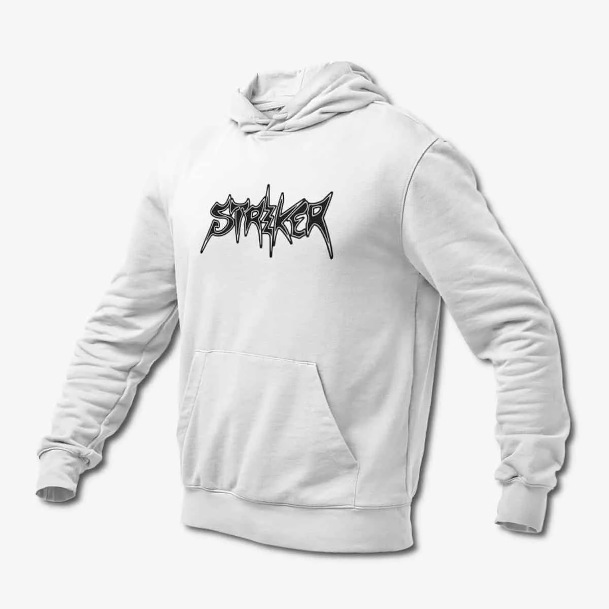 Striker Hoodie, Striker Logo White Hoodie, Heavy Metal Merchandise