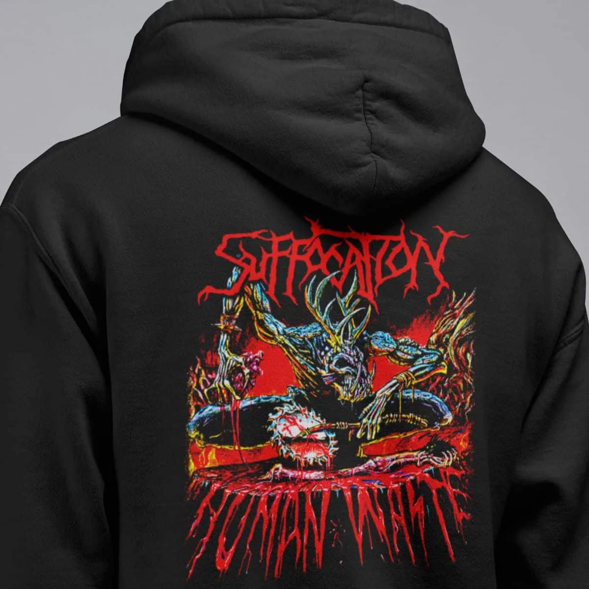 Suffocation Band Hoodie, Suffocation Human Waste Artwork Hooded Sweatshirt, Technical Death Metal Merch