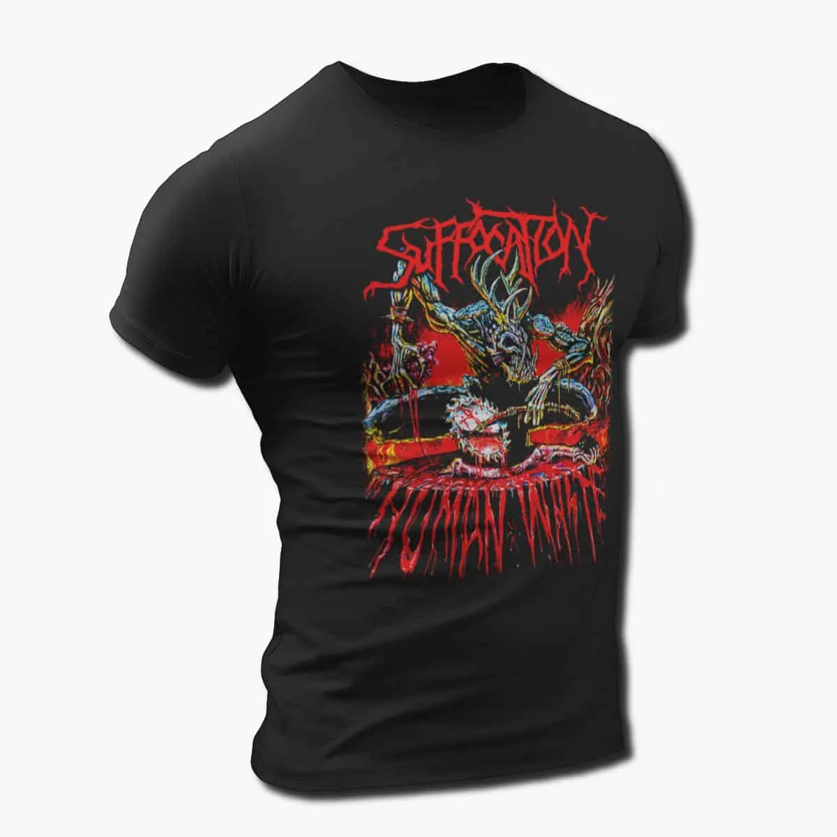 Suffocation Band T-Shirt, Suffocation Human Waste Artwork T-Shirt, Technical Death Metal Merchandise