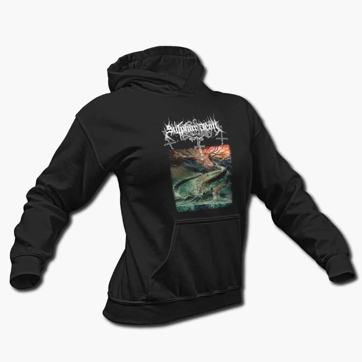 Sulphur Aeon Band Hoodie, Sulphur Aeon Gateway to the Antisphere Hooded Sweatshirt, Death Metal Merch