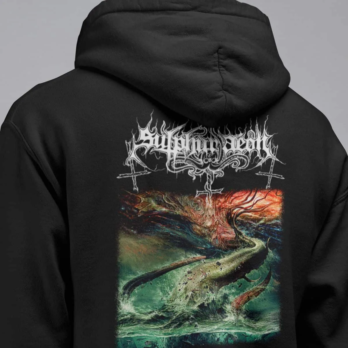 Sulphur Aeon Band Hoodie, Sulphur Aeon Gateway to the Antisphere Hooded Sweatshirt, Death Metal Merch