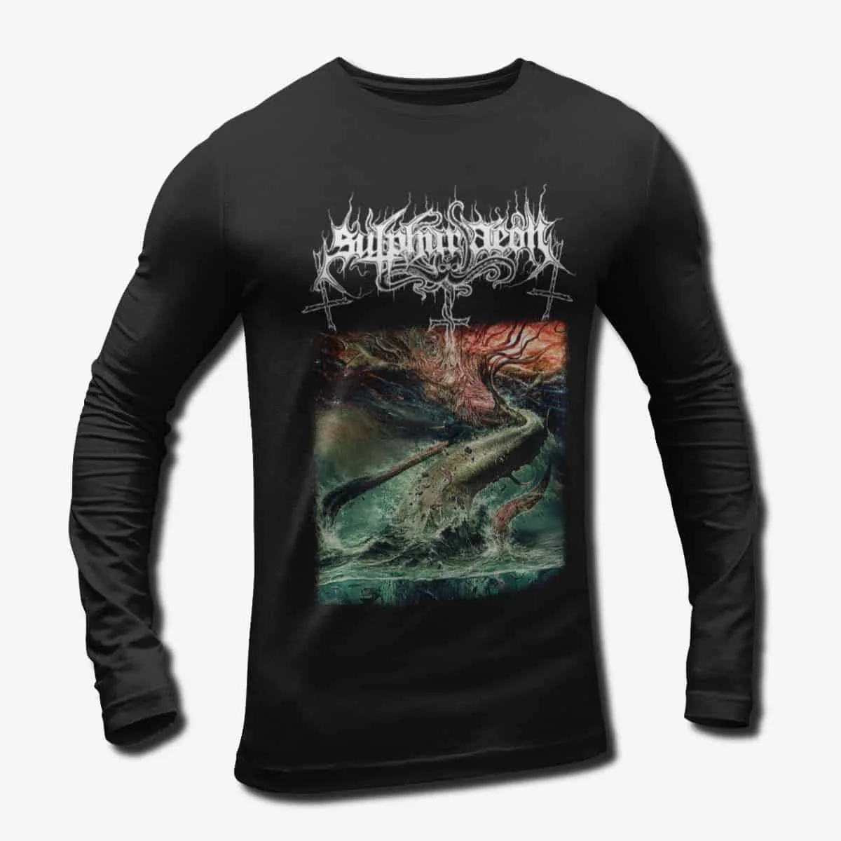 Sulphur Aeon Band Long Sleeve T-Shirt, Sulphur Aeon Gateway to the Antisphere Longsleeve Tee, Death Metal, Germany