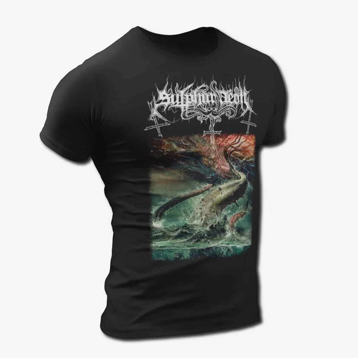 Sulphur Aeon Band T-Shirt, Sulphur Aeon Gateway to the Antisphere Tee, Death Metal Merch