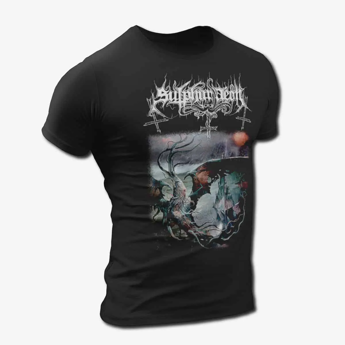 Sulphur Aeon Band T-Shirt, Sulphur Aeon The Scythe of Cosmic Chaos Tee, Death Metal Merch