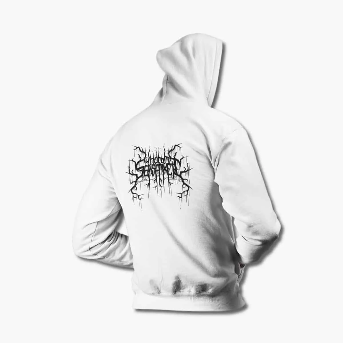 Syndrom Einsamkeit Hoodie, Syndrom Einsamkeit Logo White Hoodie, Depressive Black Metal Merchandise