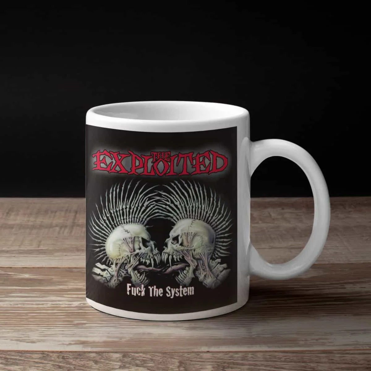 The Exploited Coffee Mug, The Exploited Fuck The System Coffee Mug