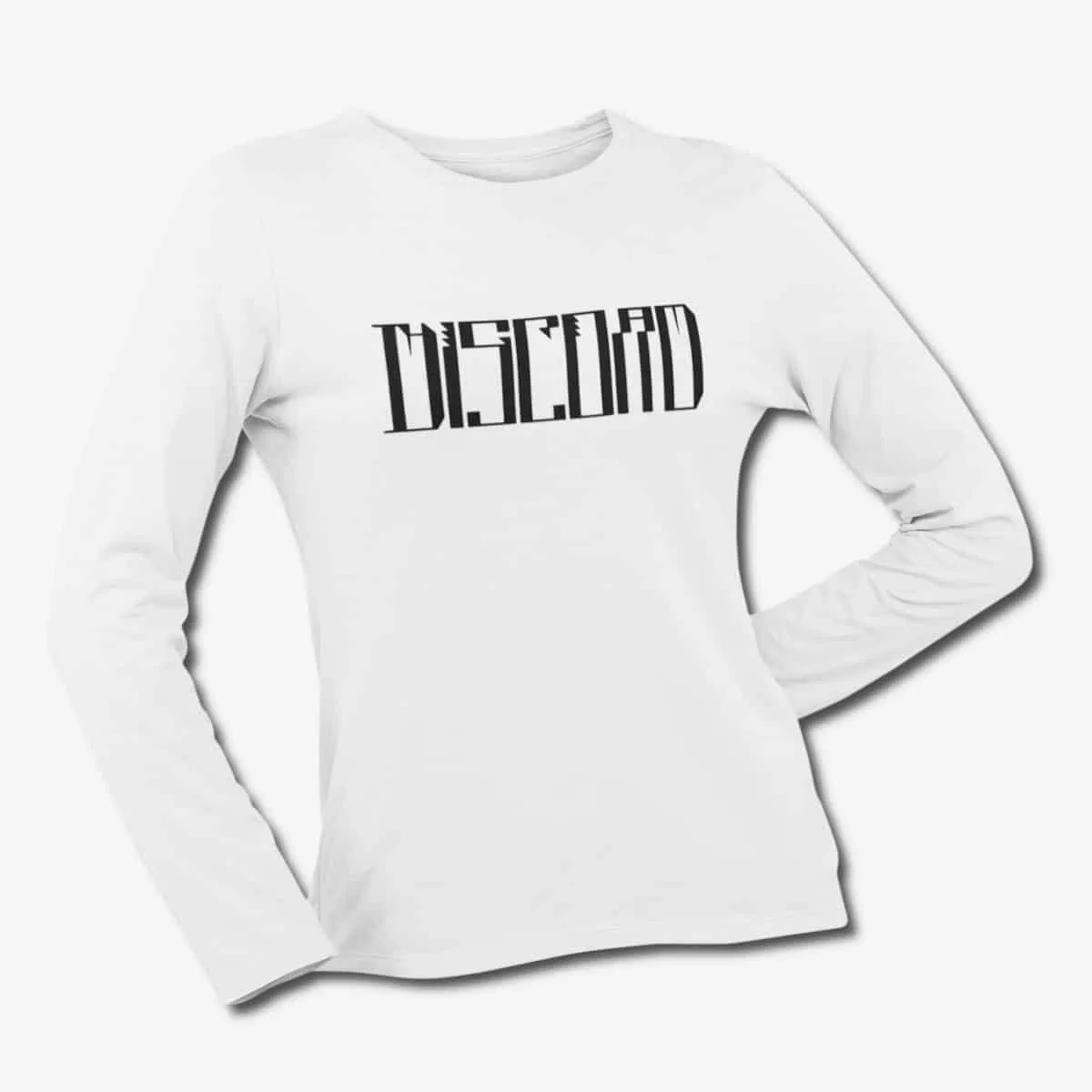 The Great Discord Long Sleeve T-Shirt, Discord Logo White Longsleeve T-Shirt, Progressive Metal Merchandise