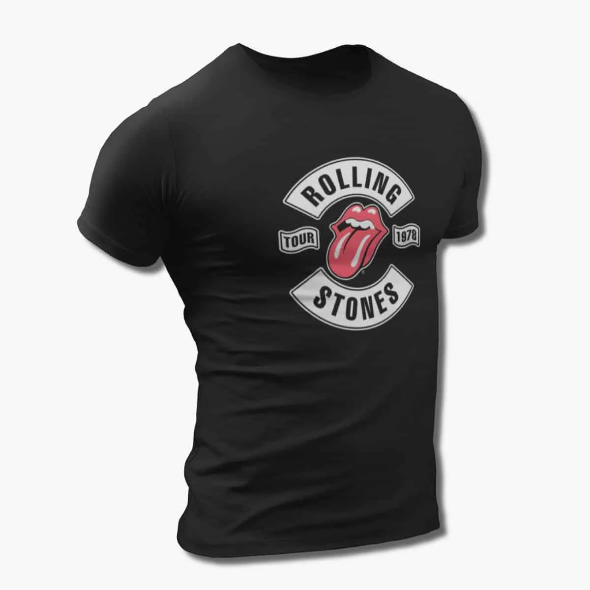 The Rolling Stones Band T-Shirt, Rolling Stones Tour 1978 Logo Black T-Shirt, Blues Rock, Rock and Roll Merchandise