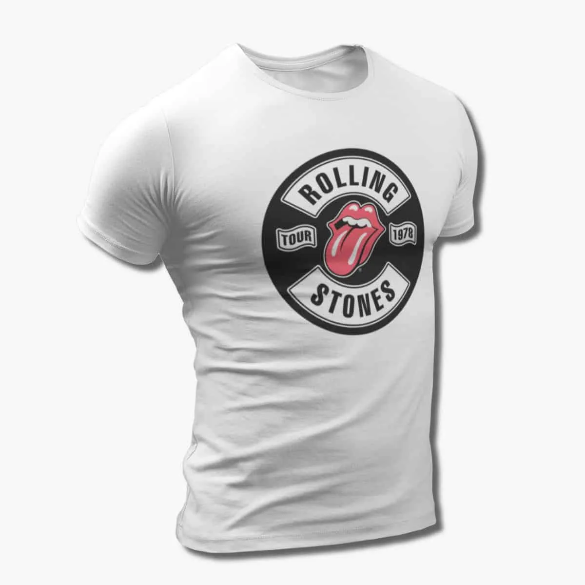 The Rolling Stones Band T-Shirt, Rolling Stones Tour 1978 Logo White T-Shirt, Blues Rock, Rock and Roll Merchandise